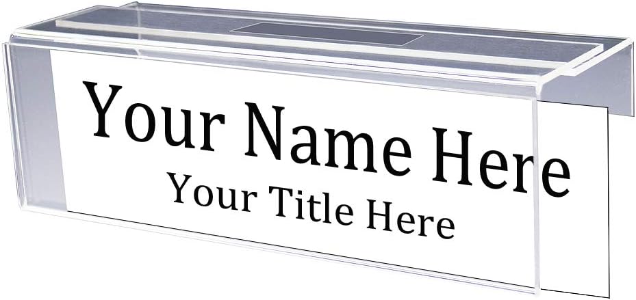 Adjustable Cubicle Name Plate Holders Single-Sided by Plastic Products Mfg - Expands from 2” up to 3” Wide Using Our Clear Removable Magic Tape (15 Pack) - Cubicle Name Plates