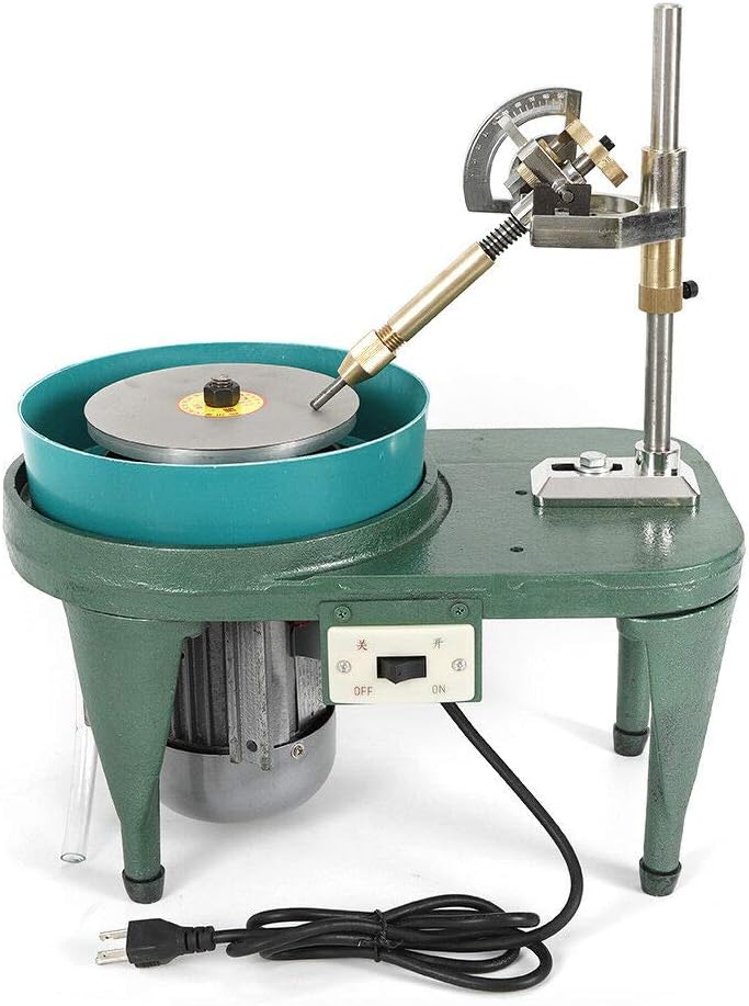 Gem Faceting Machine 110V 180W Professional Jewel Angle Polisher Jewelry Rock Bench Polishing grinding machine Bench Lathe Polisher Tools 2800r/min (Polishing Disc's Diameter: 6 Inch)