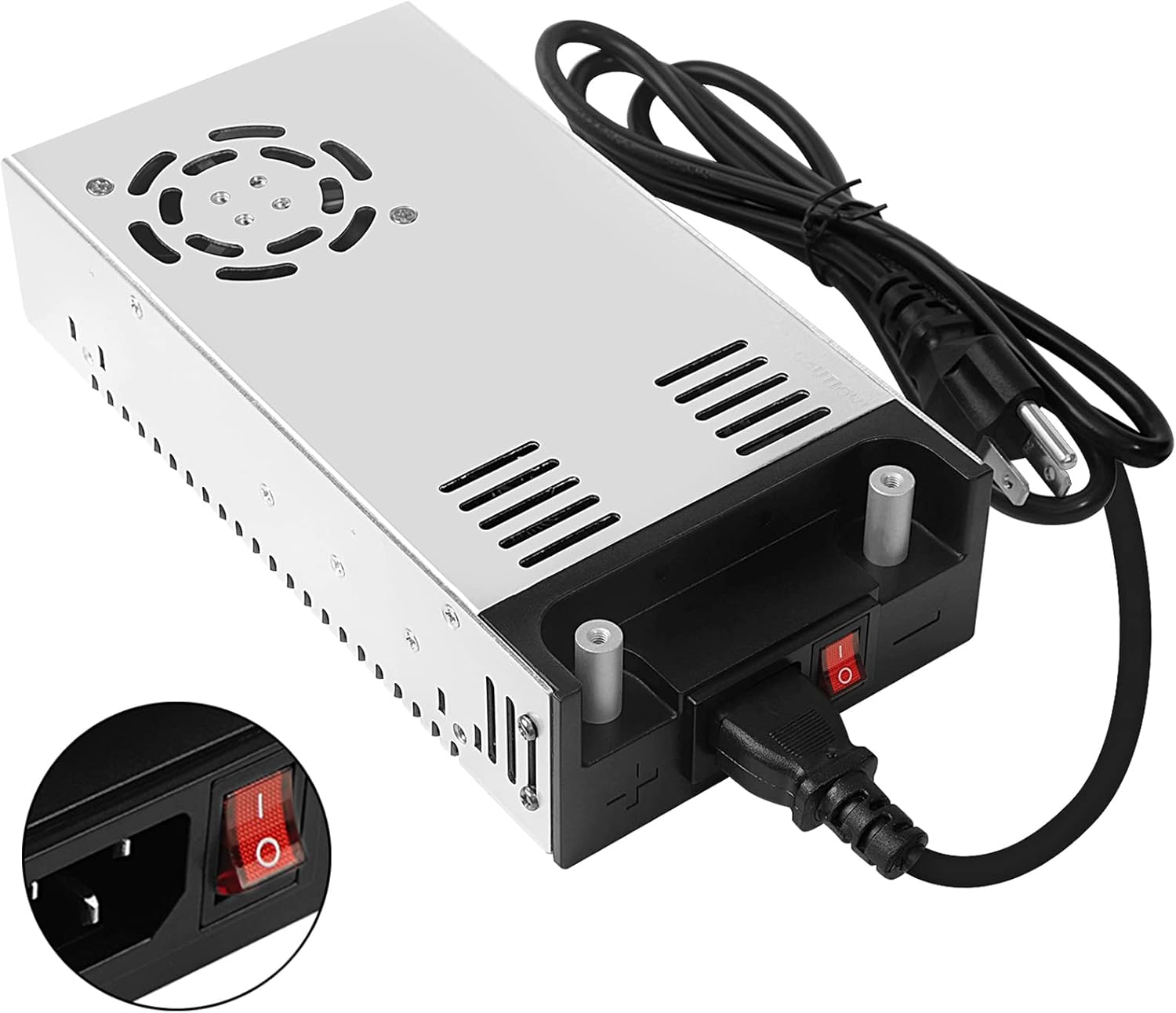 EXCELFU SMPS 110V AC to 12V DC Converter Power Supply Adapter Switch Transformer with On/Off Switch, Max 50A 600W (Upgraded Version)