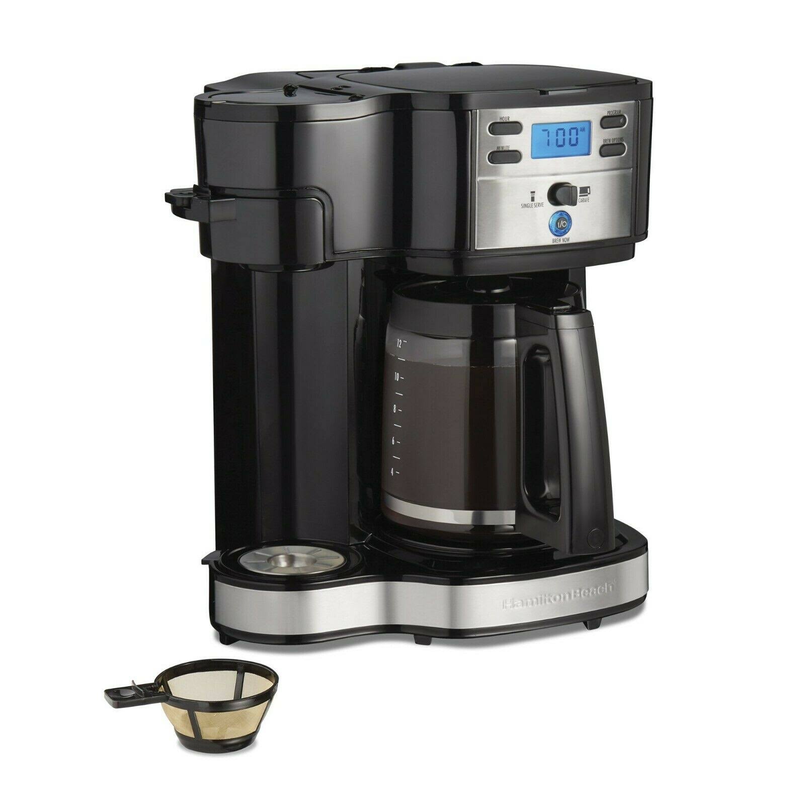 Hamilton Beach 2-Way Programmable Coffee Maker, Single-Serve and 12-Cup Pot