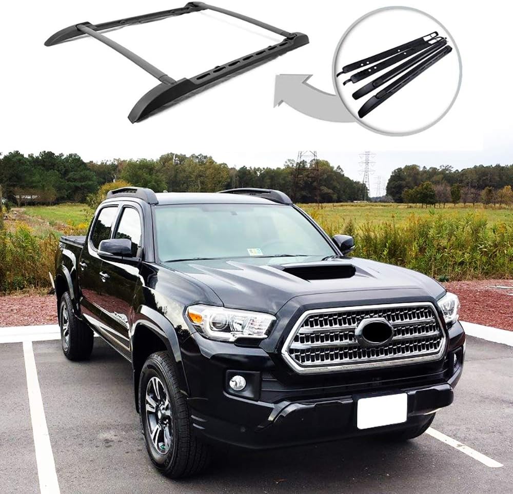 ANTS PART Roof Rack Rails for 2005-2022 Toyota Tacoma Double Cab Cross Bars Black