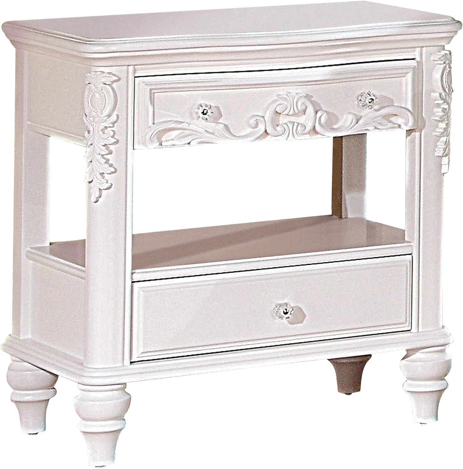 Coaster 400892-CO Caroline 1 Drawer Nightstand, Metallic Lilac