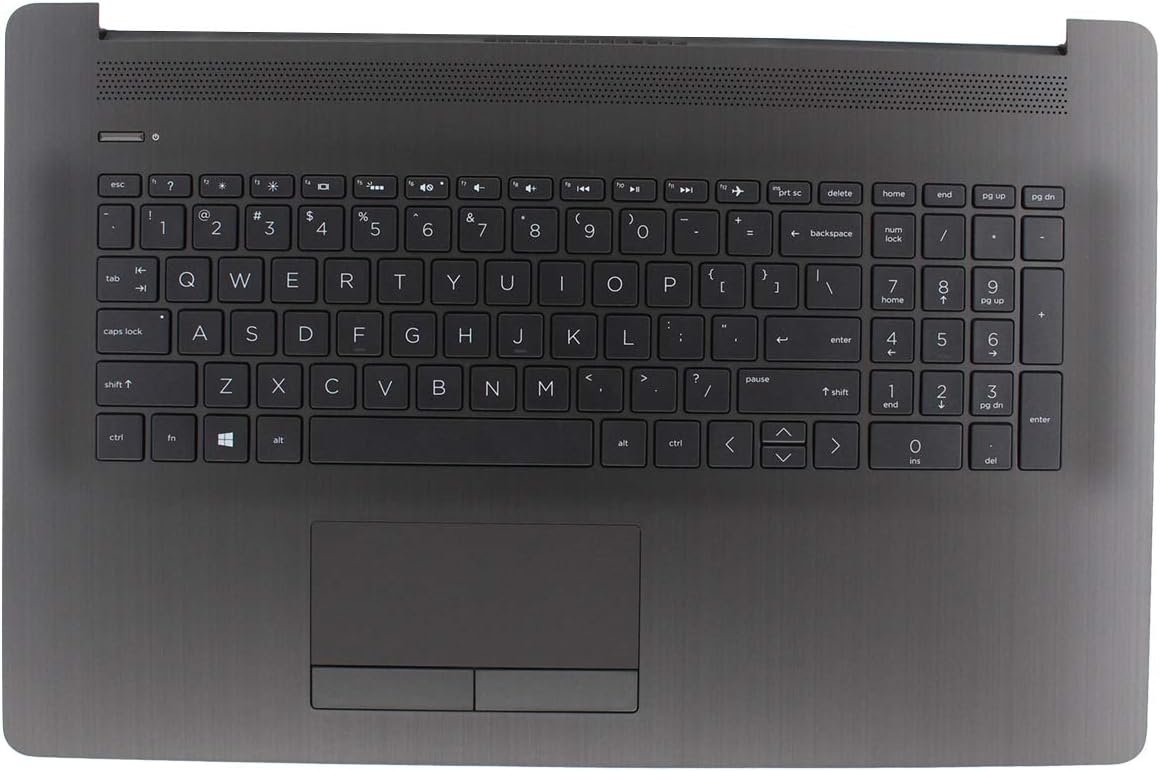 XtremeAmazing Black Palmrest Upper Case with Backlit Keyboard Without Touchpad L22750-001 for HP 17-by 17-CA