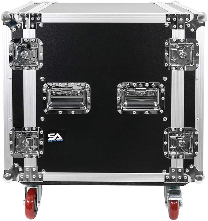 Seismic Audio - 12 Space Pro Audio DJ Road Rack Case with Casters - 12U Pro Tour Grade Rack