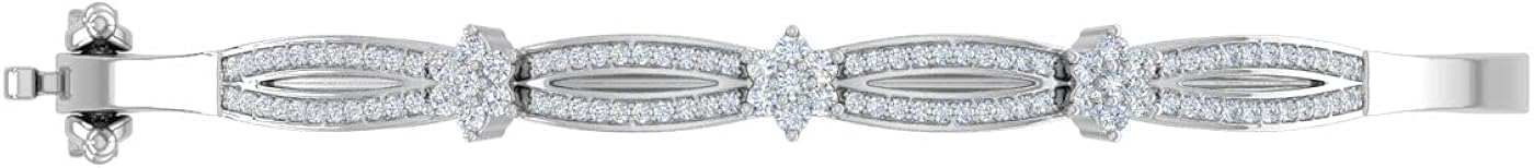 1/2 Carat Twisted Diamond Bangle Bracelet in 14K Gold (I1-I2 Clarity)