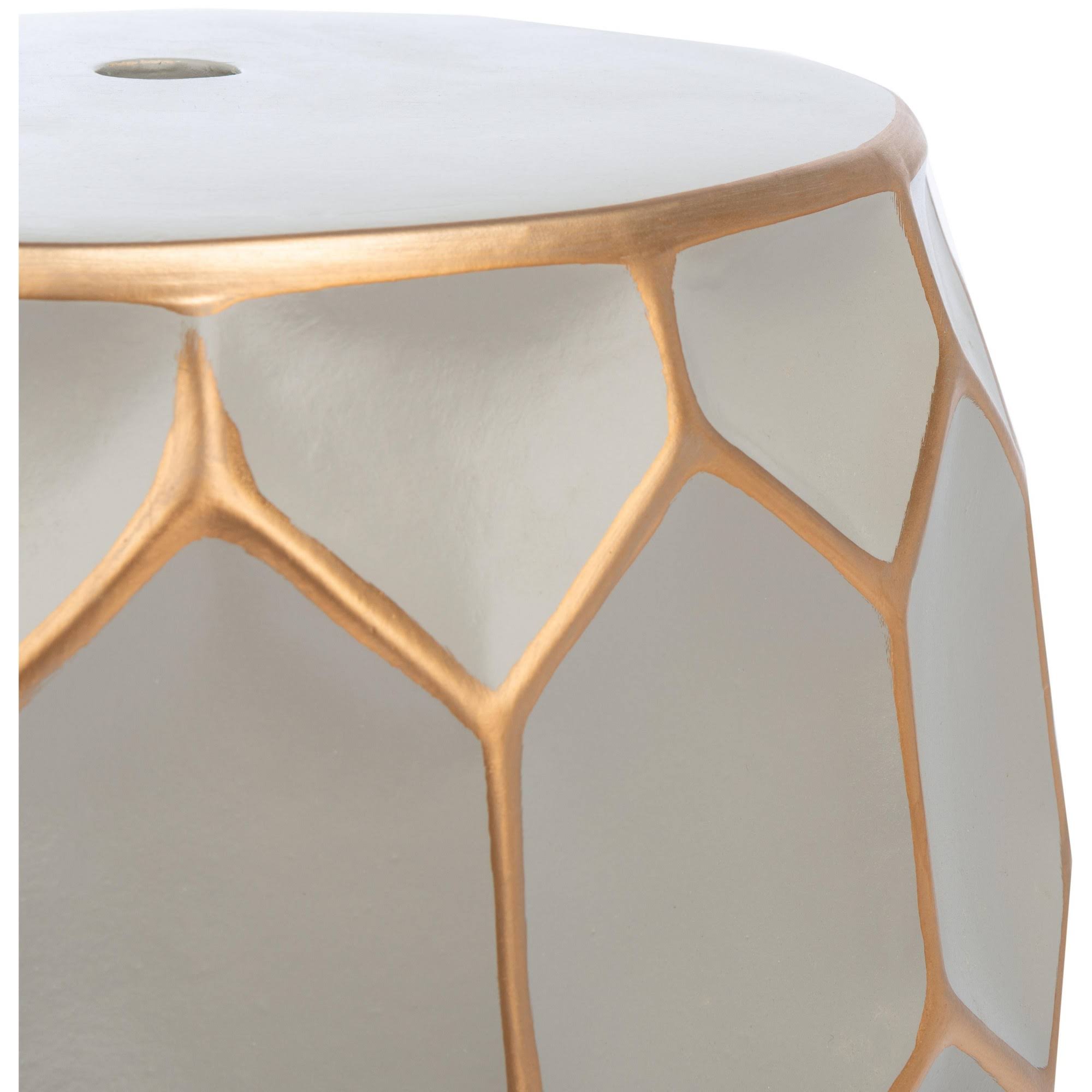Safavieh ACS5207A Nanda Garden Stool Grey u0026 Gold
