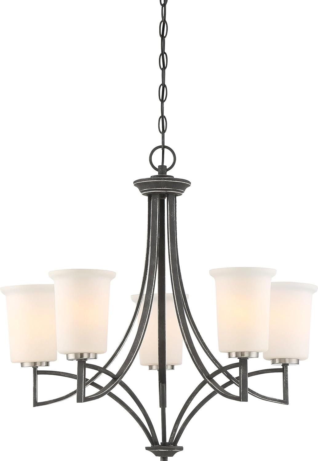 Nuvo 60/6375 Five Light Chandelier, 5, Black