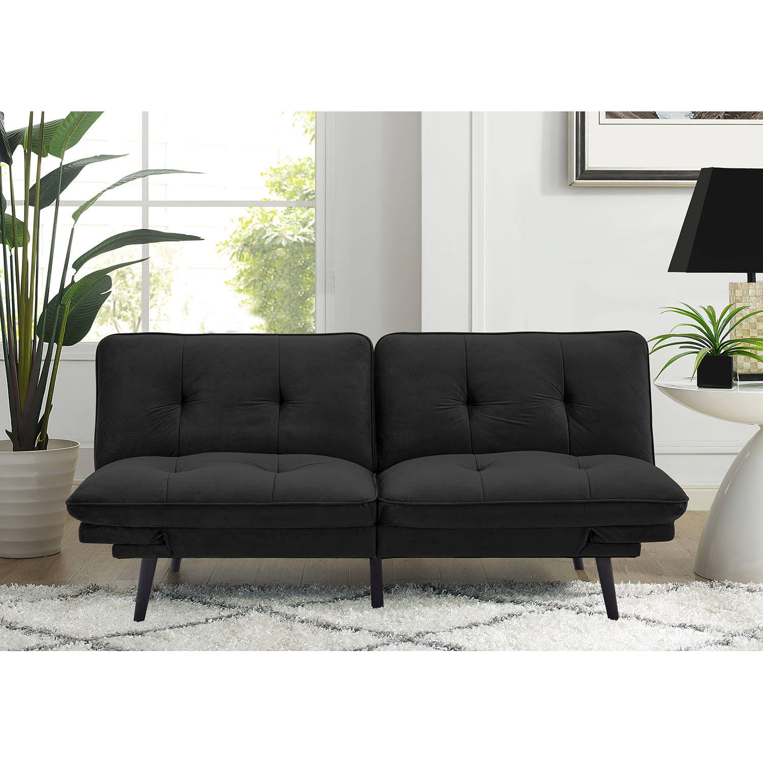 Serta Felix Convertible Sofa, Black