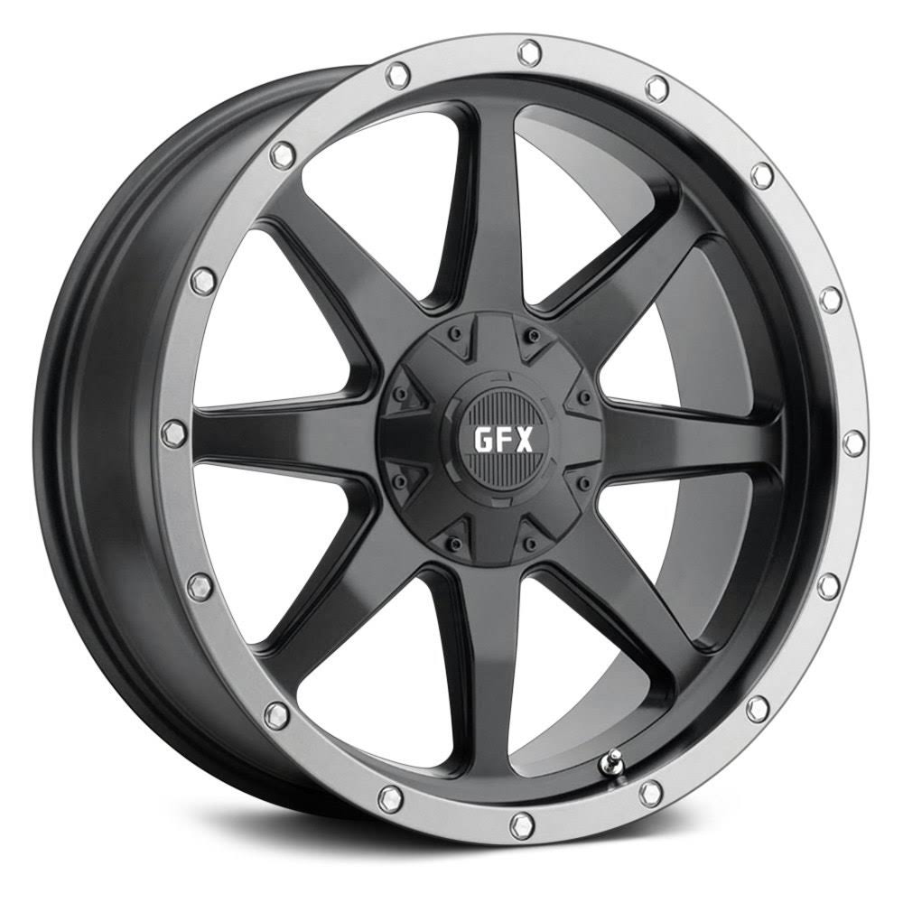 G-FX TR-14 Wheel 20x9 6x5.5 (6x139.7) Matte Black with Grey Ring 12mm