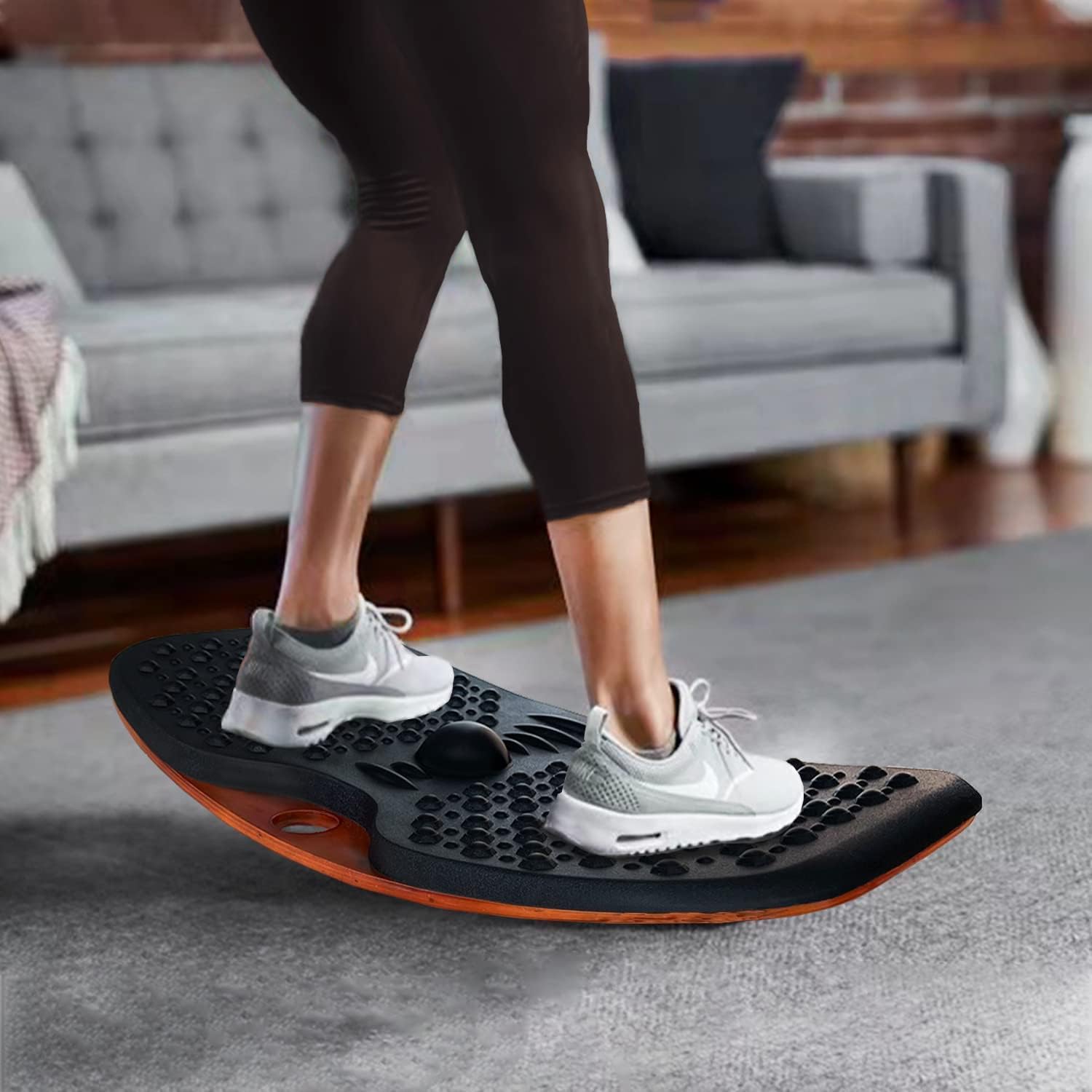 ZEALTOP Standing Desk Balance Board Anti Fatigue Standing Desk mat Wobble Board Rocker Board Comfort Mat for Office Kitchen (Large Size) Pack of 2