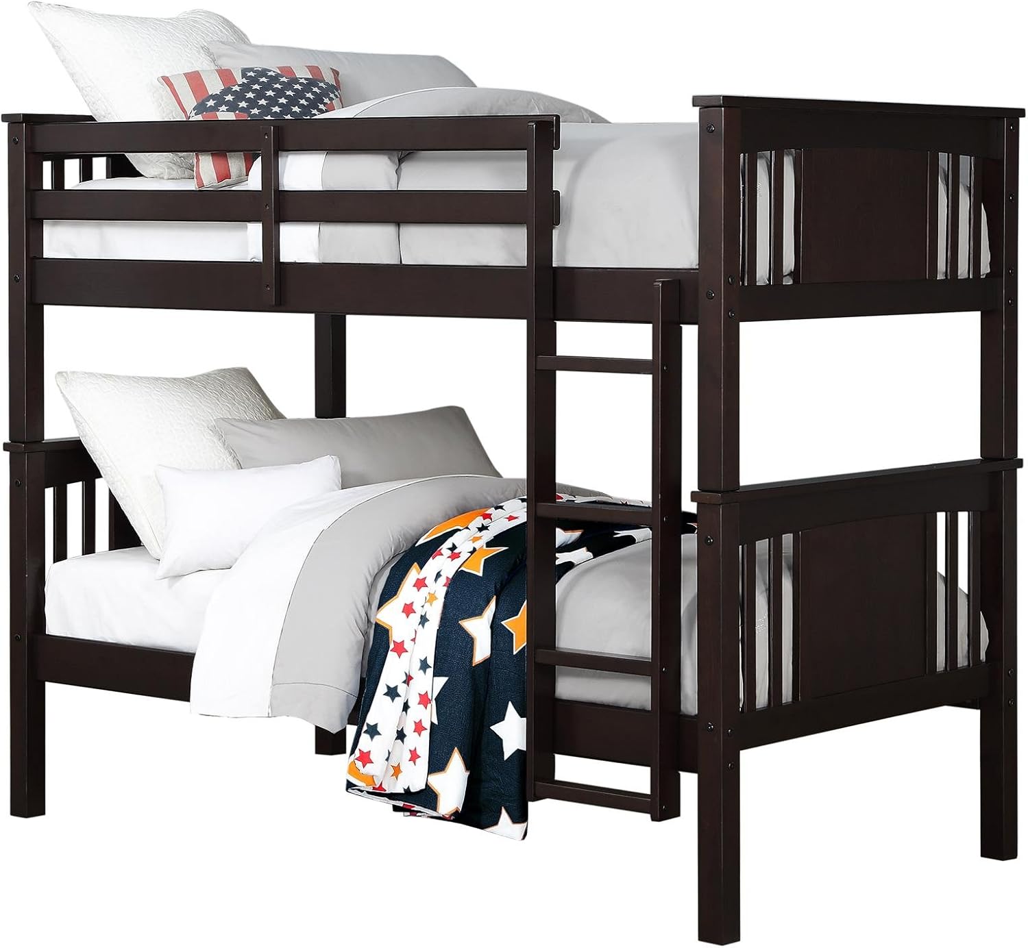Dorel Living Dylan Twin Wood Bed for Kids, Black Bunk