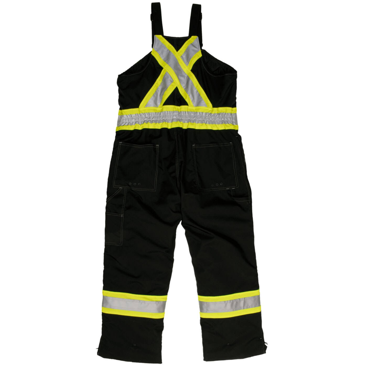 Work King S87611 Bib Overalls,Black,30x22 Inseam