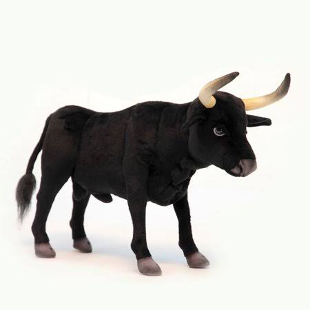 Hansa Toys Standable Plush Bull - Black