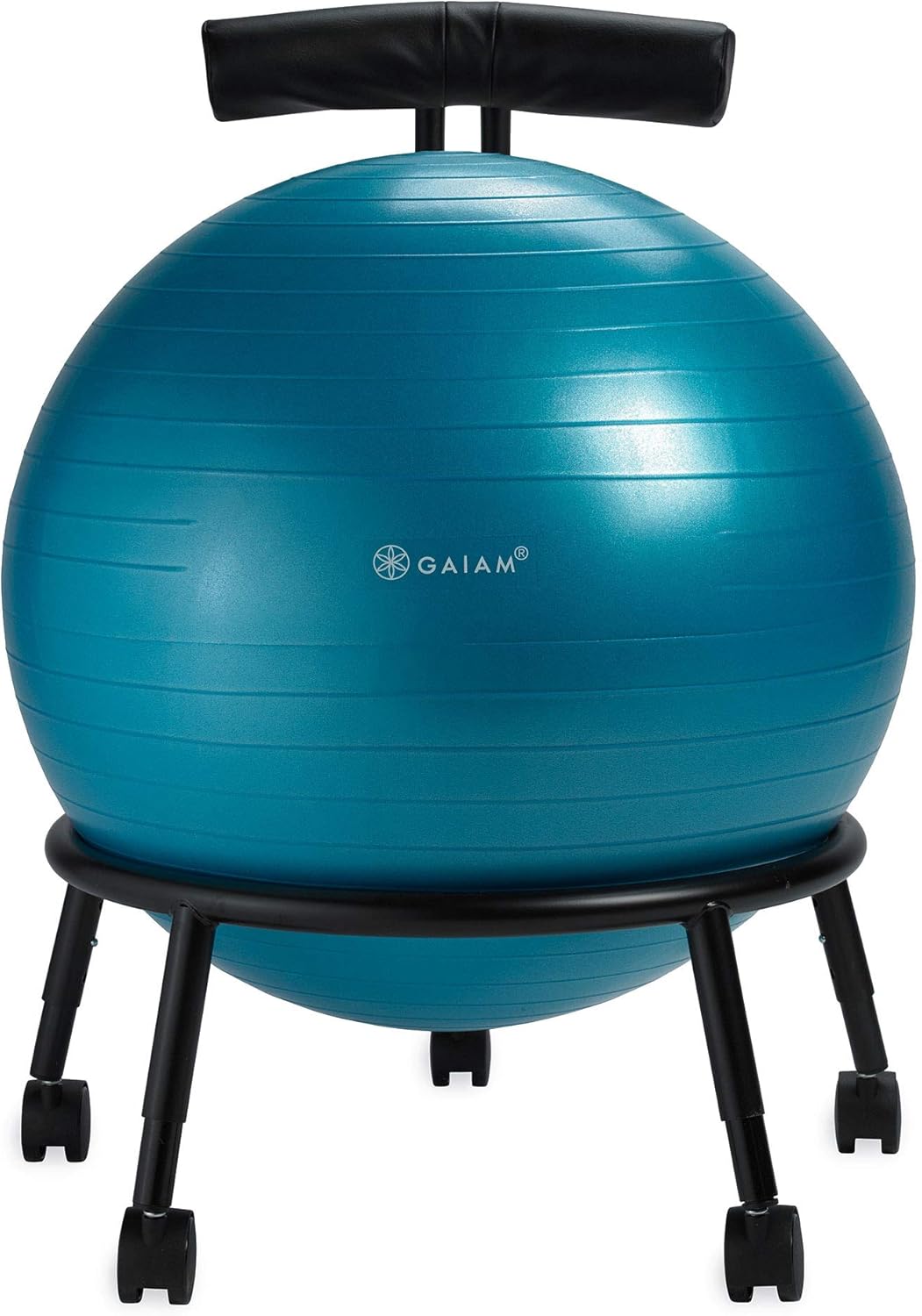 Gaiam Custom-Fit Balance Ball Chair - Exercise Stability Ball Adjustable Desk Chair for Home or Office with 55cm Yoga Ball, Air Pump, Exercise Guide and Satisfaction Guarantee