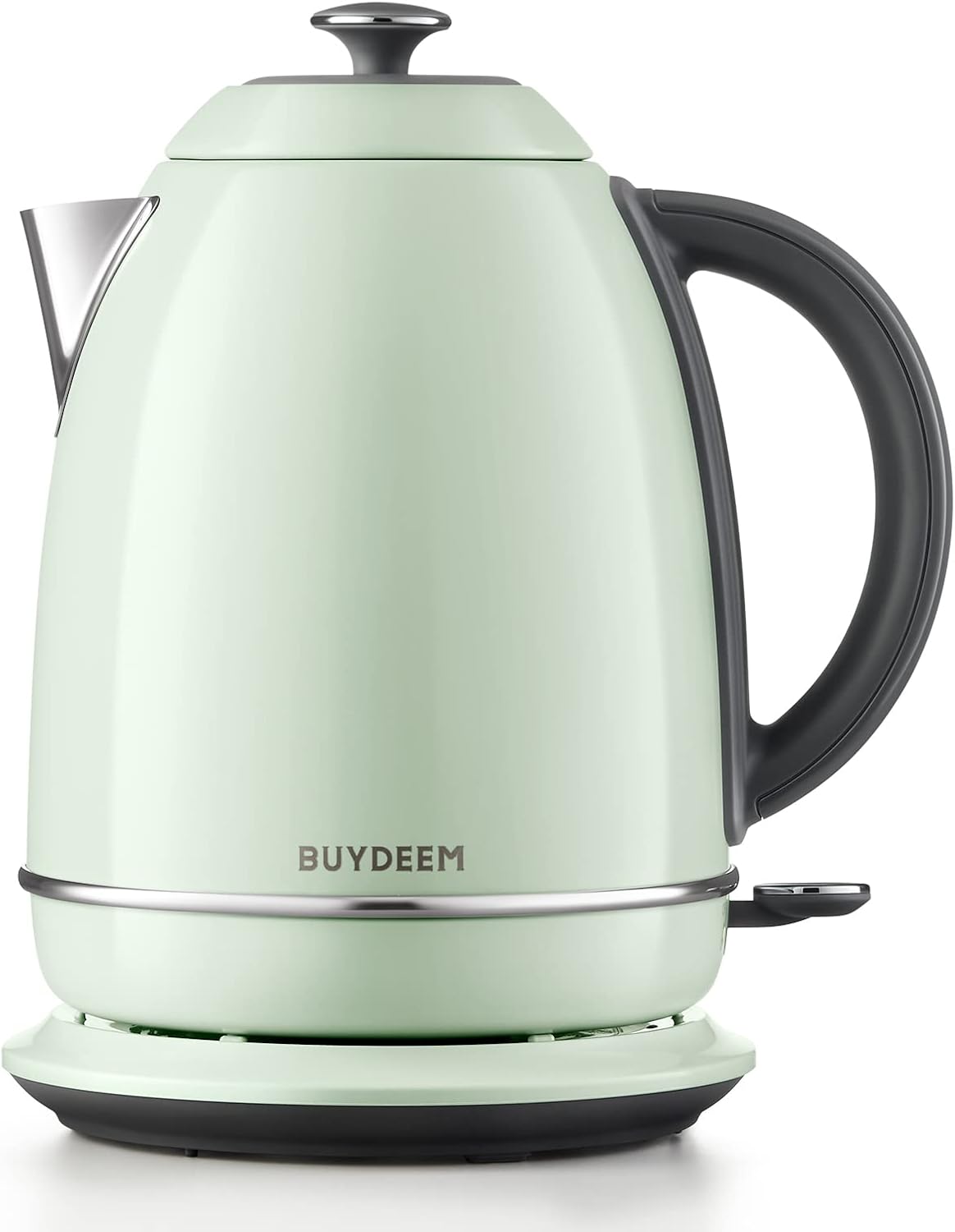 BUYDEEM K640 Stainless Steel Electric Tea Kettle with Auto Shut-Off and Boil Dry Protection, 1.7 Liter Cordless Hot Water Boiler with Swivel Base, 1440W, (Retro Silver) Pack of 2