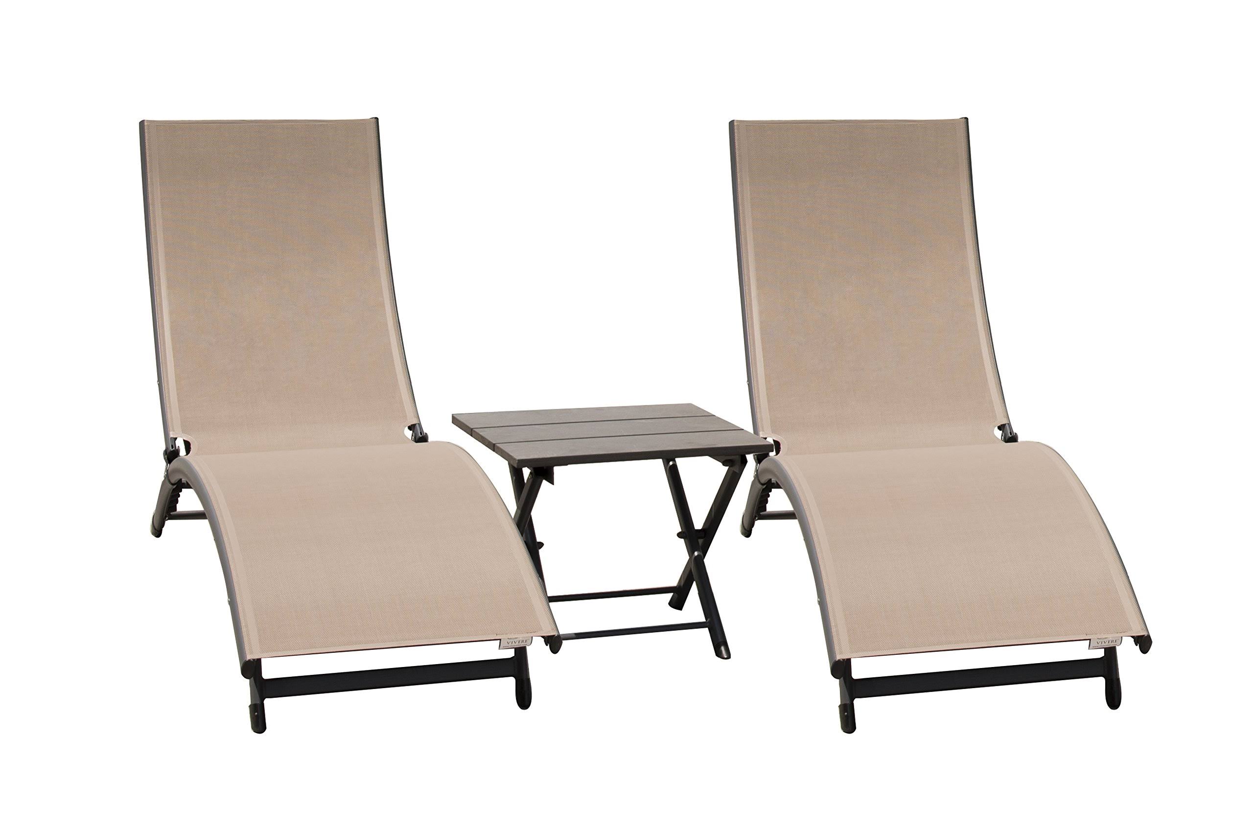 Vivere Coral Springs Lounger 3 Piece Set, Macchiato