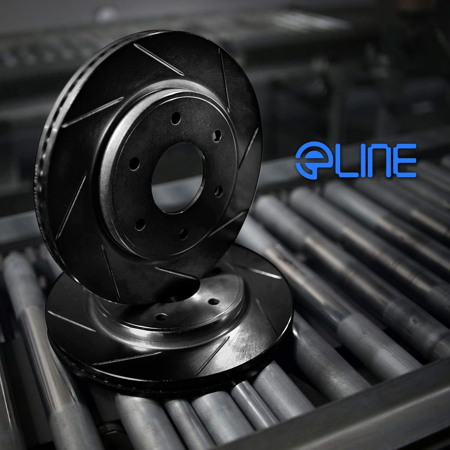 For 2014-2020 Acura RLX R1 Concepts Front Rear Black Zinc Diamond Slotted Brake Rotors