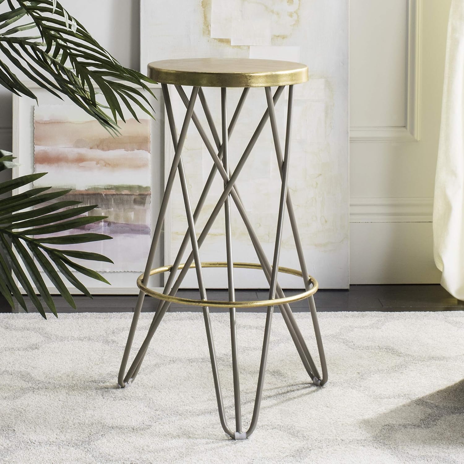 Safavieh Lorna Bar Stool, Black/Gold