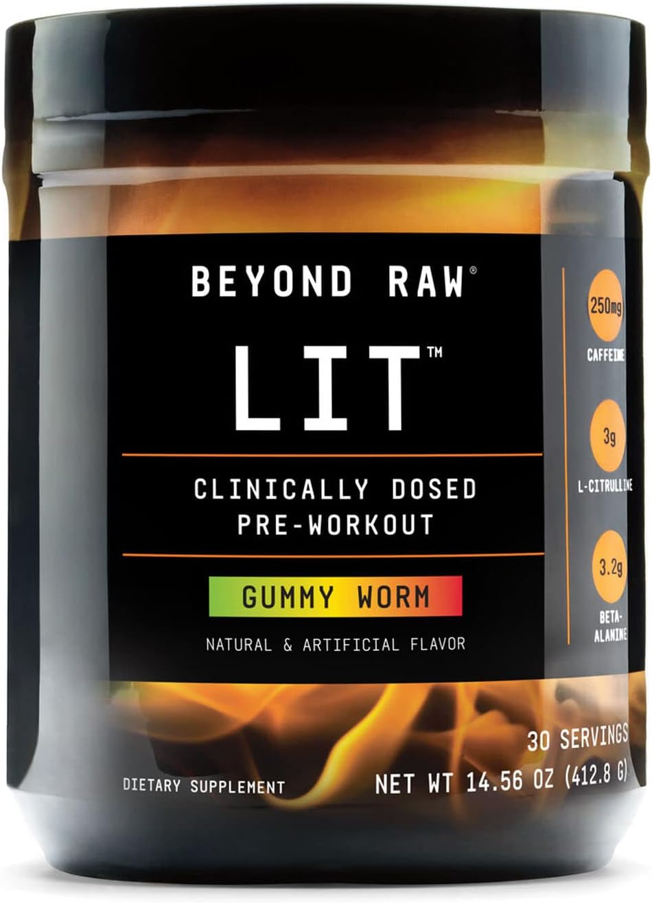 Beyond Raw LIT - Gummy Worm, NET WT 14.56 oz (412.8G) Pack of 2