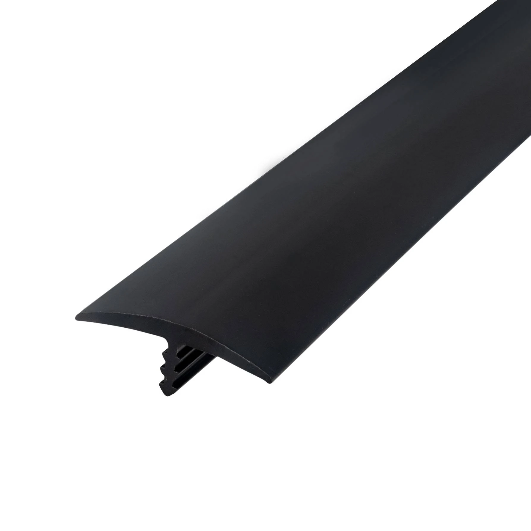 Outwater Plastic T-Molding 1-1/8 inch Black Flexible Polyethylene Center Barb Tee MOULDING 250 Foot Coil