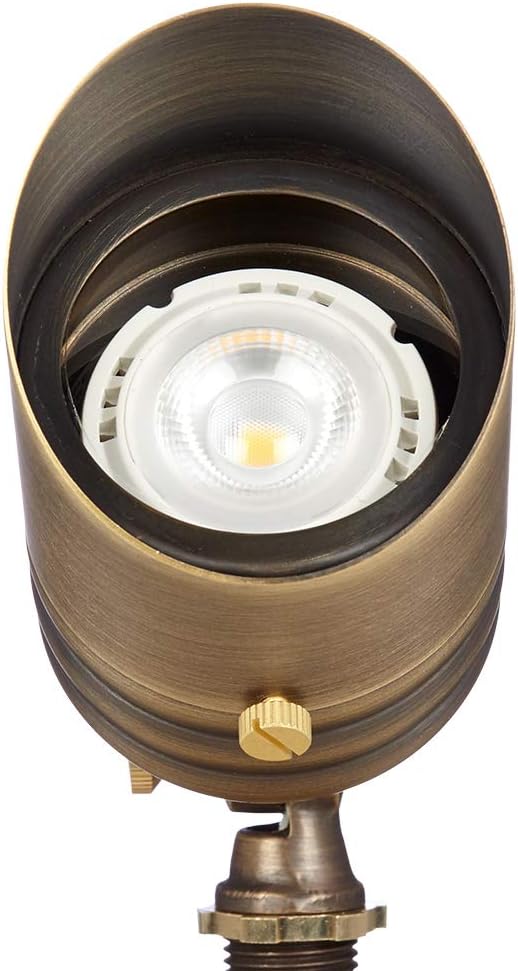 VOLT Brass LED Outdoor Spotlight 6-Pack Kit (Bronze) with 150W Low Voltage Transformer