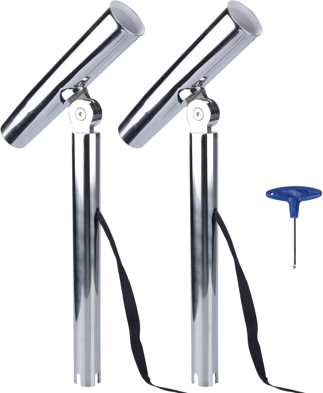 2Pcs Stainless Fishing Rod Holder Outrigger Holder Adjustable for Marine Boat Yacht