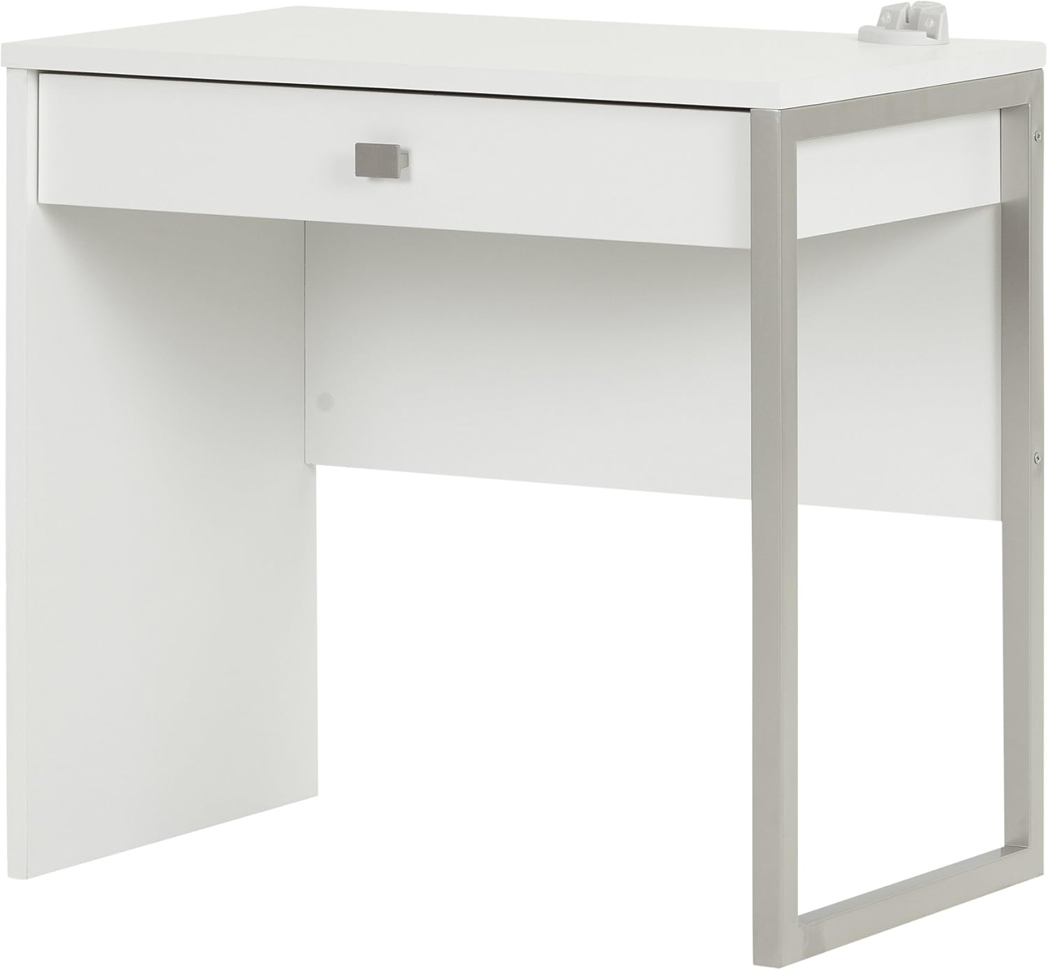 South Shore Interface Small Modern Simple Design Laptop/Study Desk with 1 Drawer, Pure White