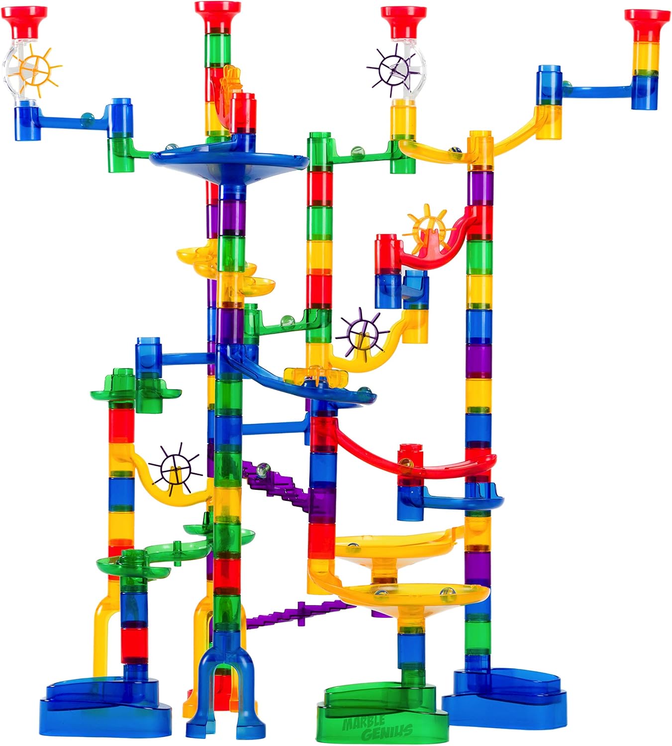 Marble Genius Marble Run Super Set - 150 Complete Pieces + Free Instruction App & Full Color Instruction Manual Pack of 2