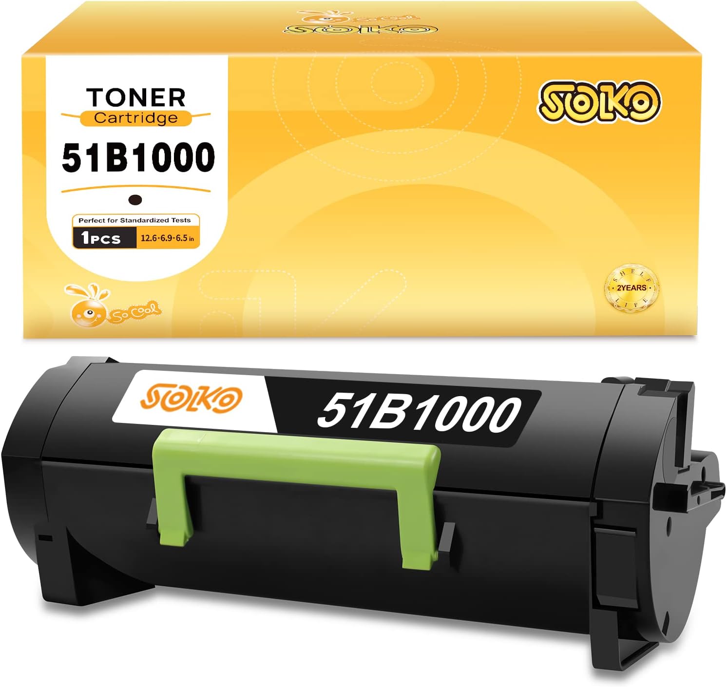 SOKO Remanufactured 1 Black Toner Cartridge Replacement for Lexmark 51B1000 51B2000 51B00A0 for MS417DN MS317DN MS517DN MS617DN MX517DE MX617DE MX317DN MX417DE Printer Pack of 2