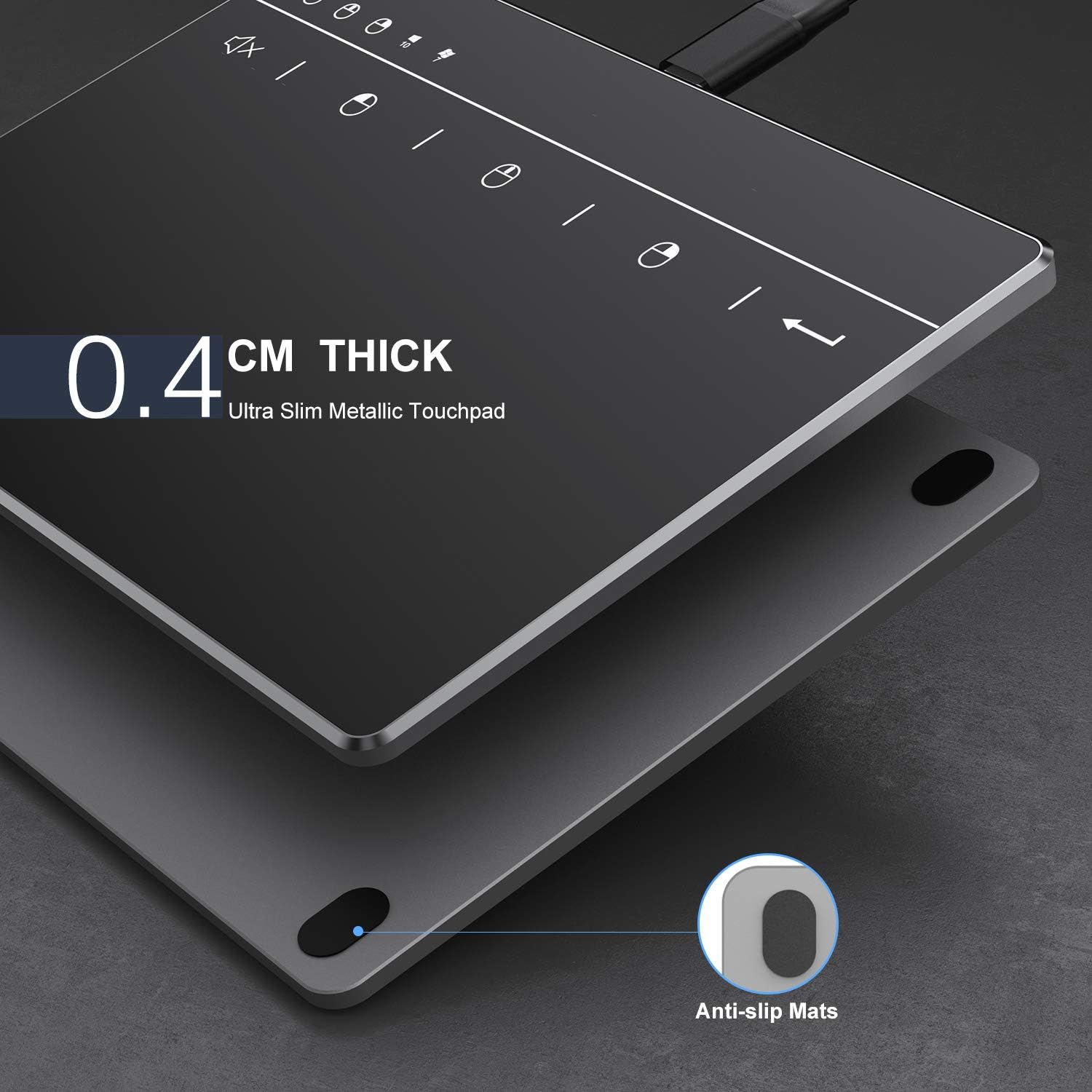 Seenda Touchpad Trackpad, External USB High Precision Trackpad with Multi-Touch Navigation Plug and Play for Windows 10 Windows 7 Desktop/Laptop/Notebook Computer Pack of 2