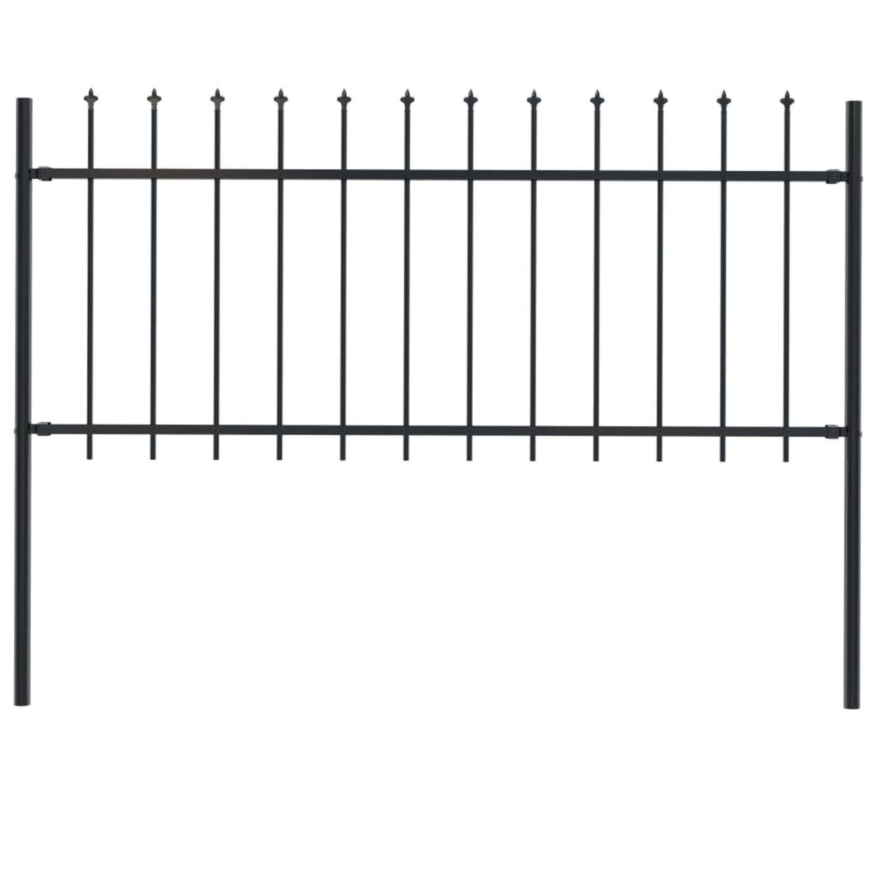 vidaXL Garden Fence with Spear Top Steel 66.9x22x31.5x22 Black