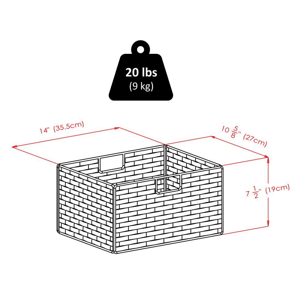 Winsome Wood Omaha Storage Rack with 3 Foldable Baskets - 20317