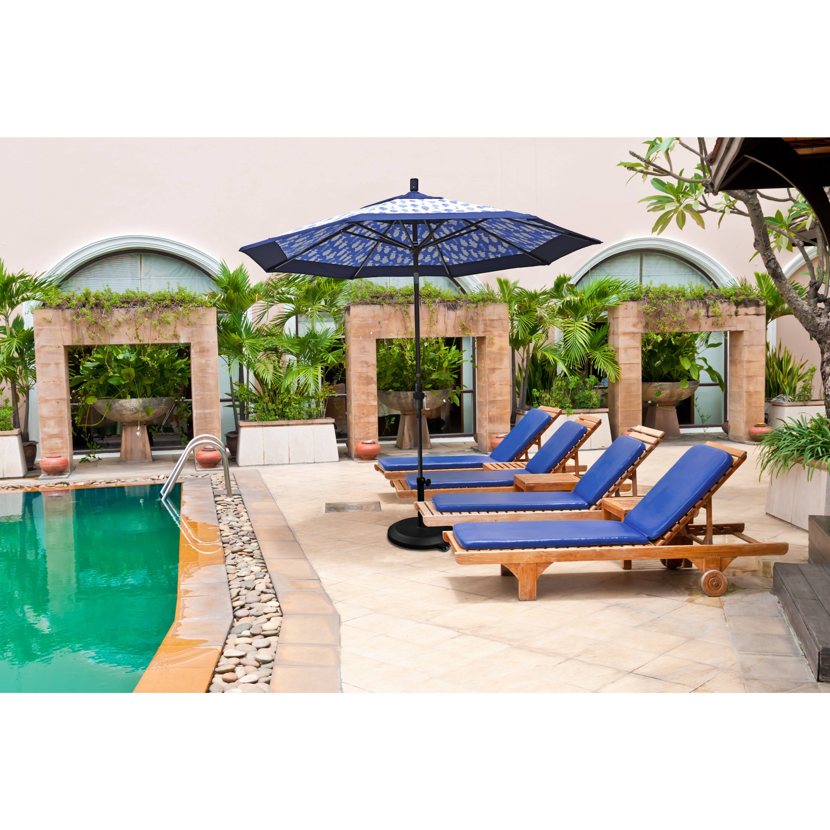 California Umbrella 9& Aluminum Market Umbrella Collar Tilt - Bronze/Pacifica/Natural