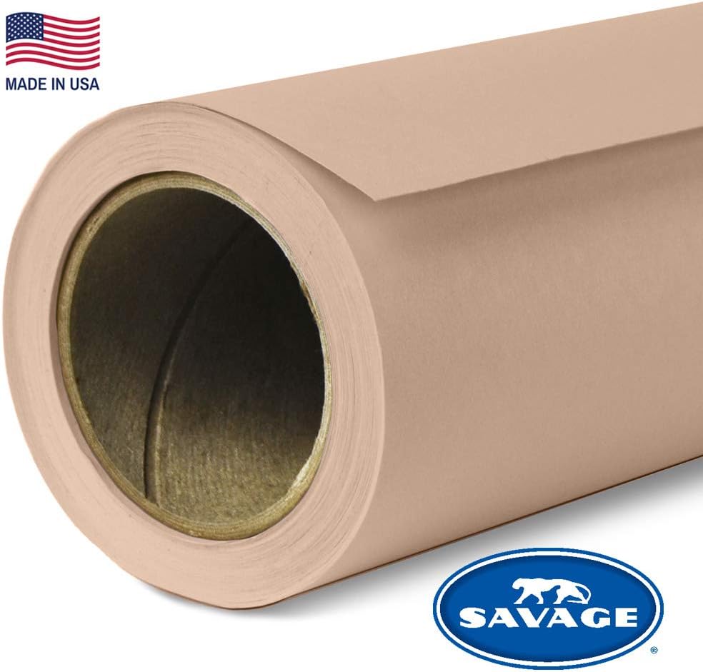 Savage Seamless Paper Photography Backdrop - #53 Pecan (53 in x 36 ft) for YouTube Videos, Live Streaming, Interviews and Portraits - Made in USA Pack of 2