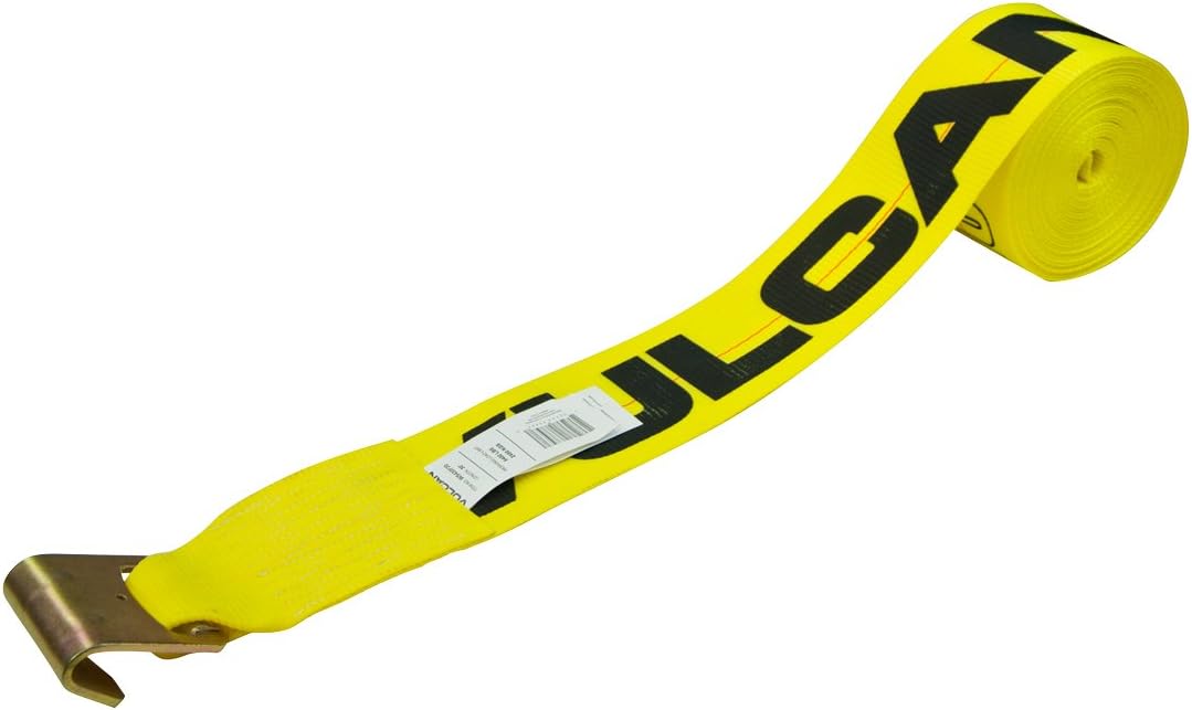 VULCAN Winch Strap with Flat Hook - 4 Inch x 80 Foot - 5,000 Pound Safe Working Load Pack of 2