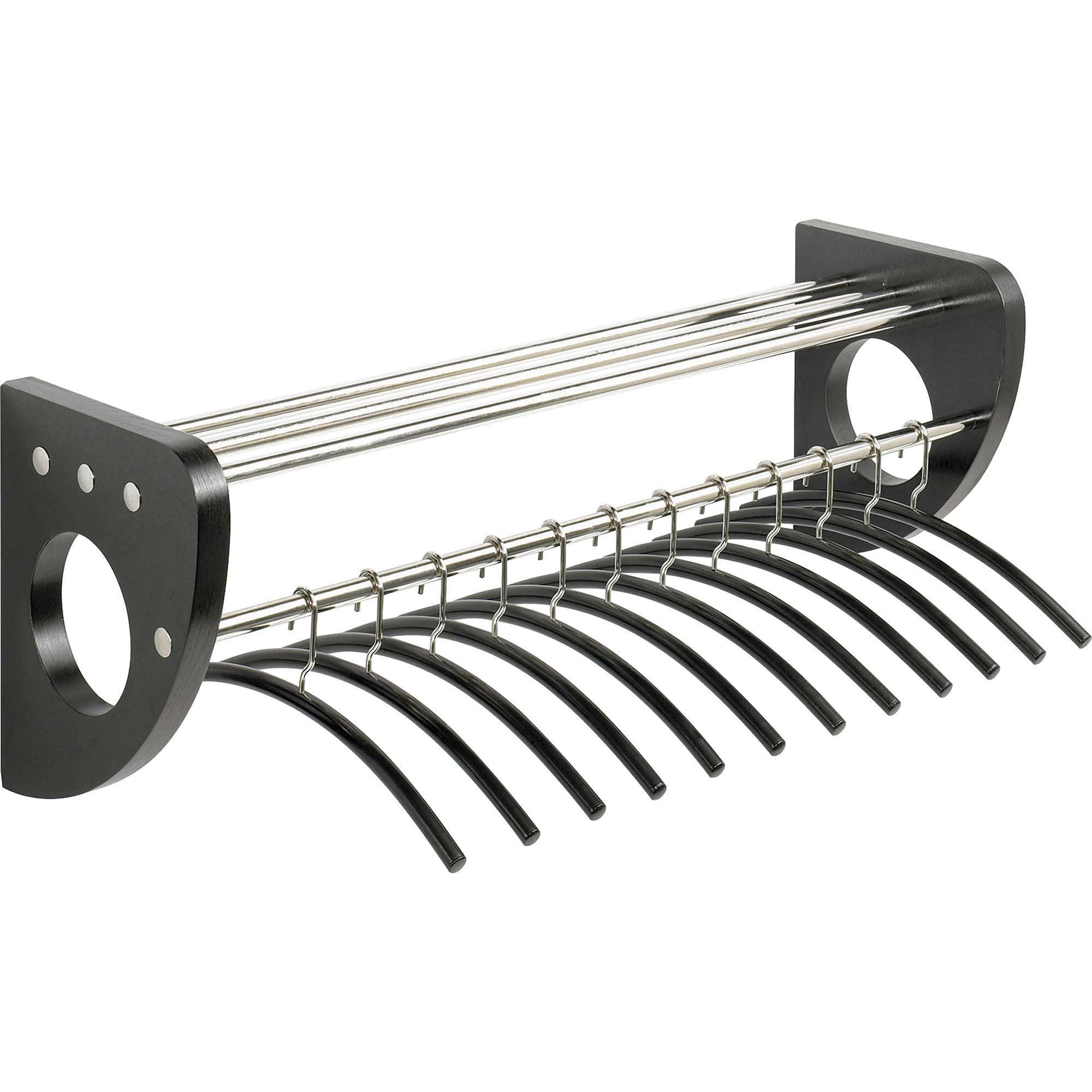 Safco Mode 36x22 Wood Wall Coat Rack with Hangers Black