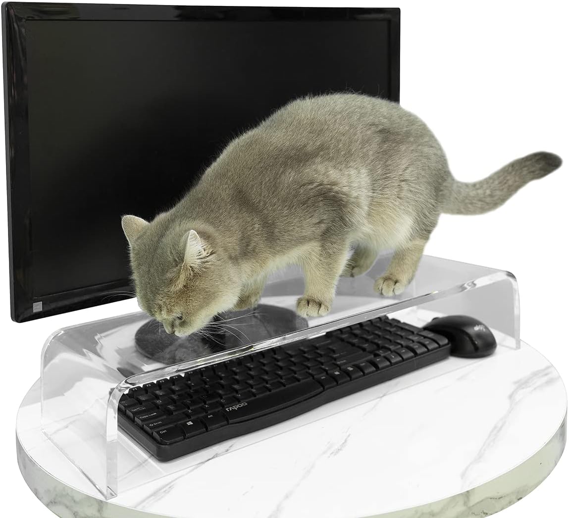 Keyboard Cover Anti-Cat, Clear Plexiglass Keyboard Protector , Effectively Prevent Cat from Touching The Keyboard， Or for Monitor and Laptop Raise Stand(20.8x6.7 in) Pack of 2