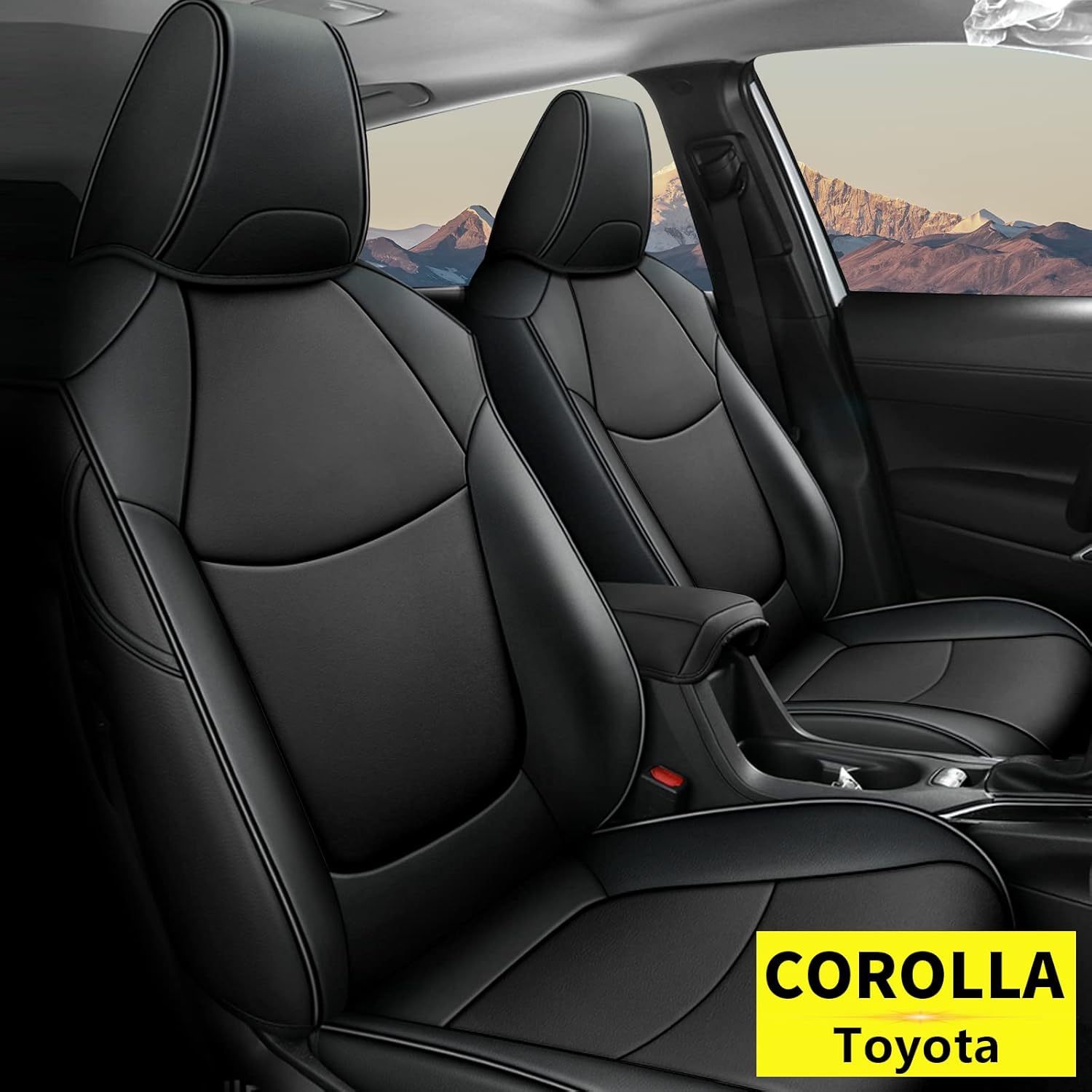 AOMSAZTO Custom Fit for Toyota 2020 2021 2022 Corolla Faux Leather Car Seat Covers Full Set Compatible Airbag Corolla Seat Protector Black (2020 2021 SE,SE Apex Edition,SE Nightshade Edition)