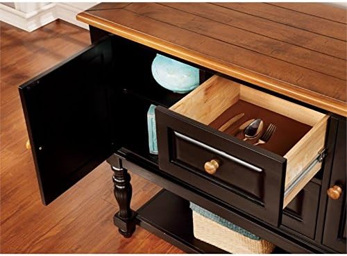 BOWERY HILL Sideboard in Black and Antique Oak