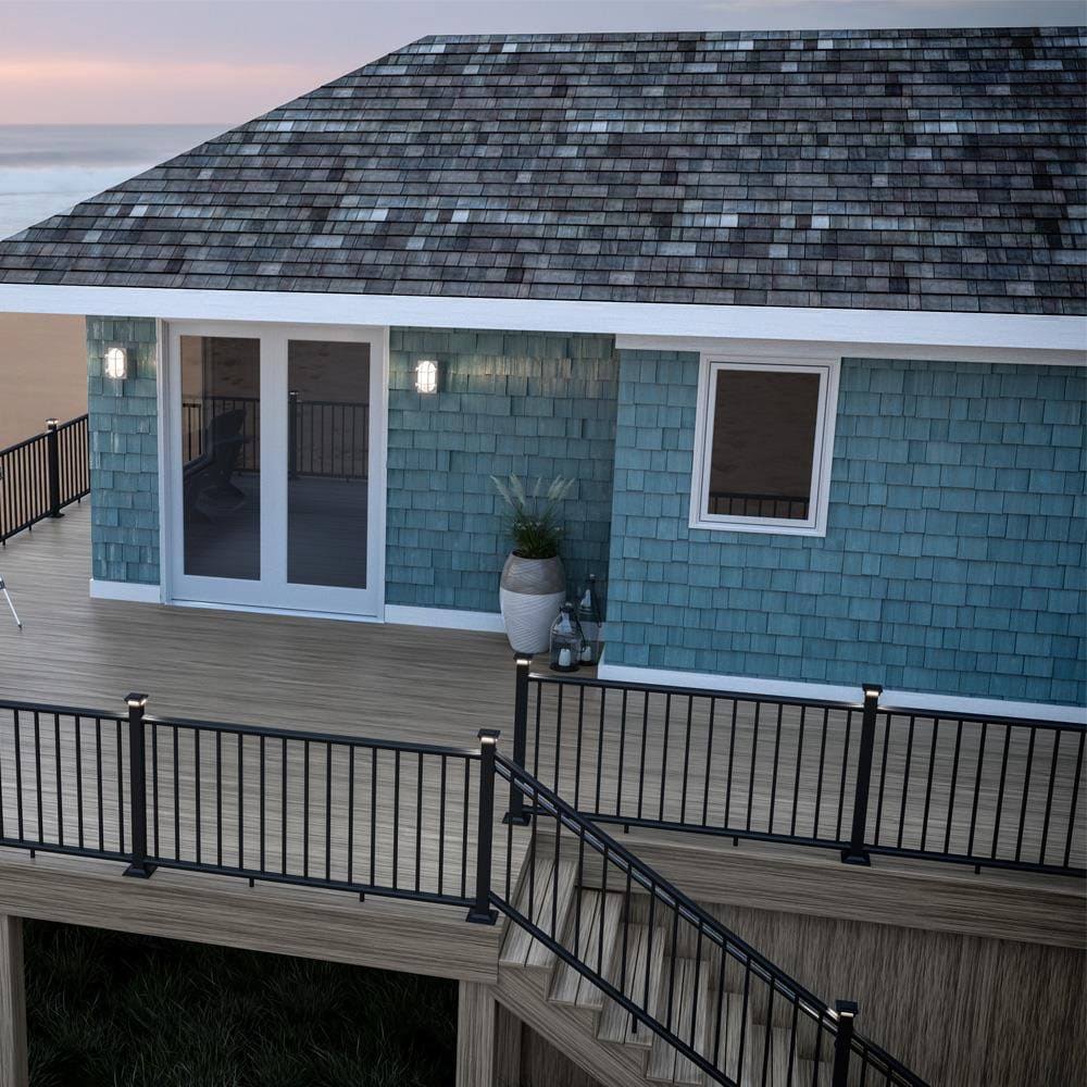 Deckorators ALX Classic Complete Aluminum Rail Kit with Estate Balusters - Matte Black - 6 ft Stair Rail