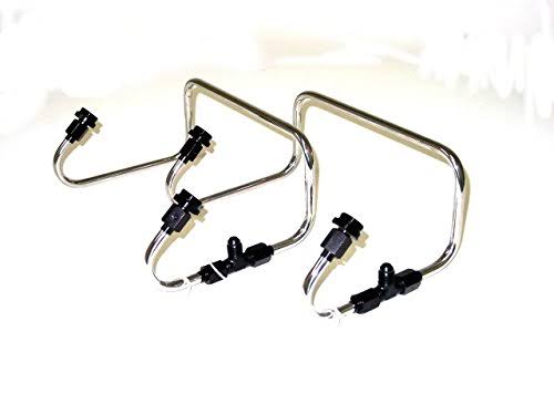 The Blower Shop Dual Inlet 4150 Fuel Line Kit Anod Black Holley