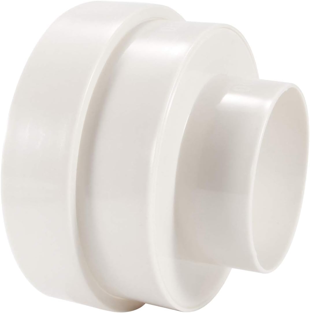 Hon&Guan Duct Adapter, 6.3'' to 6'' to 4'' Ducting Reducer Increaser Connector for Ventilation Systems. Pack of 2