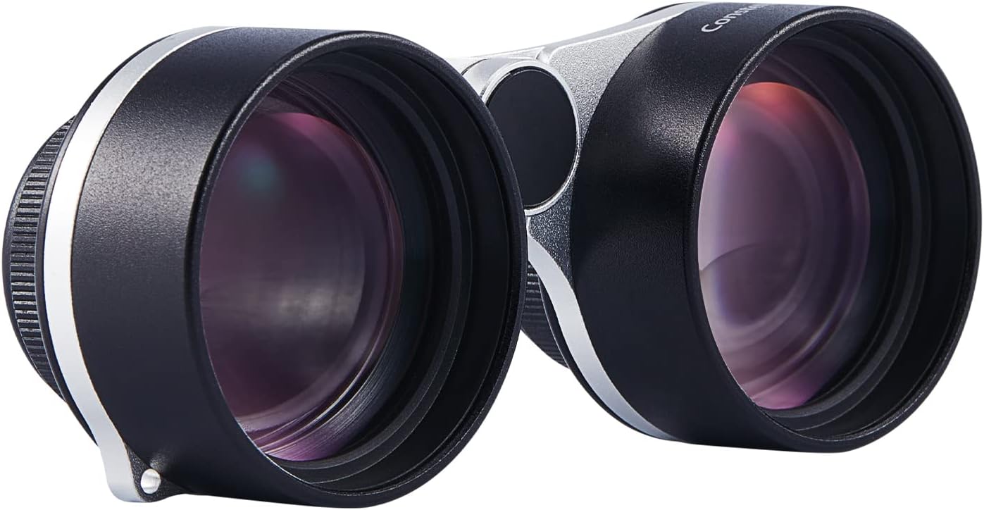 Pinty High Power 2x40mm Wide Angle Binoculars for Adults, IPX6 Waterproof Compact Astronomy Binoculars for Stargazing and Planets, Birding Sky Watching Wildlife Viewing Hunting & More, Black & Silver