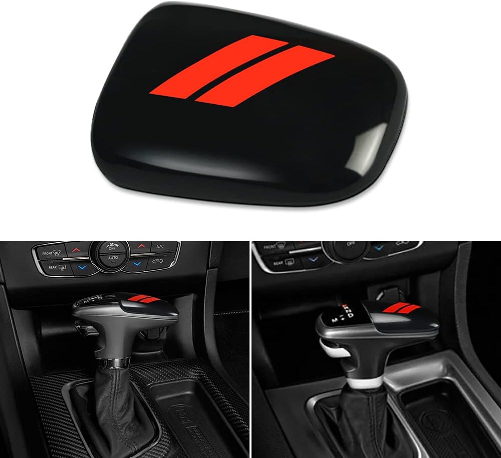 Auovo Gear Shift Knob Trim for Charger Accessories Challenger 2015-2022 / Durango 2016-2020 ABS Interior Decoration Gear Shifter Cover (Black)