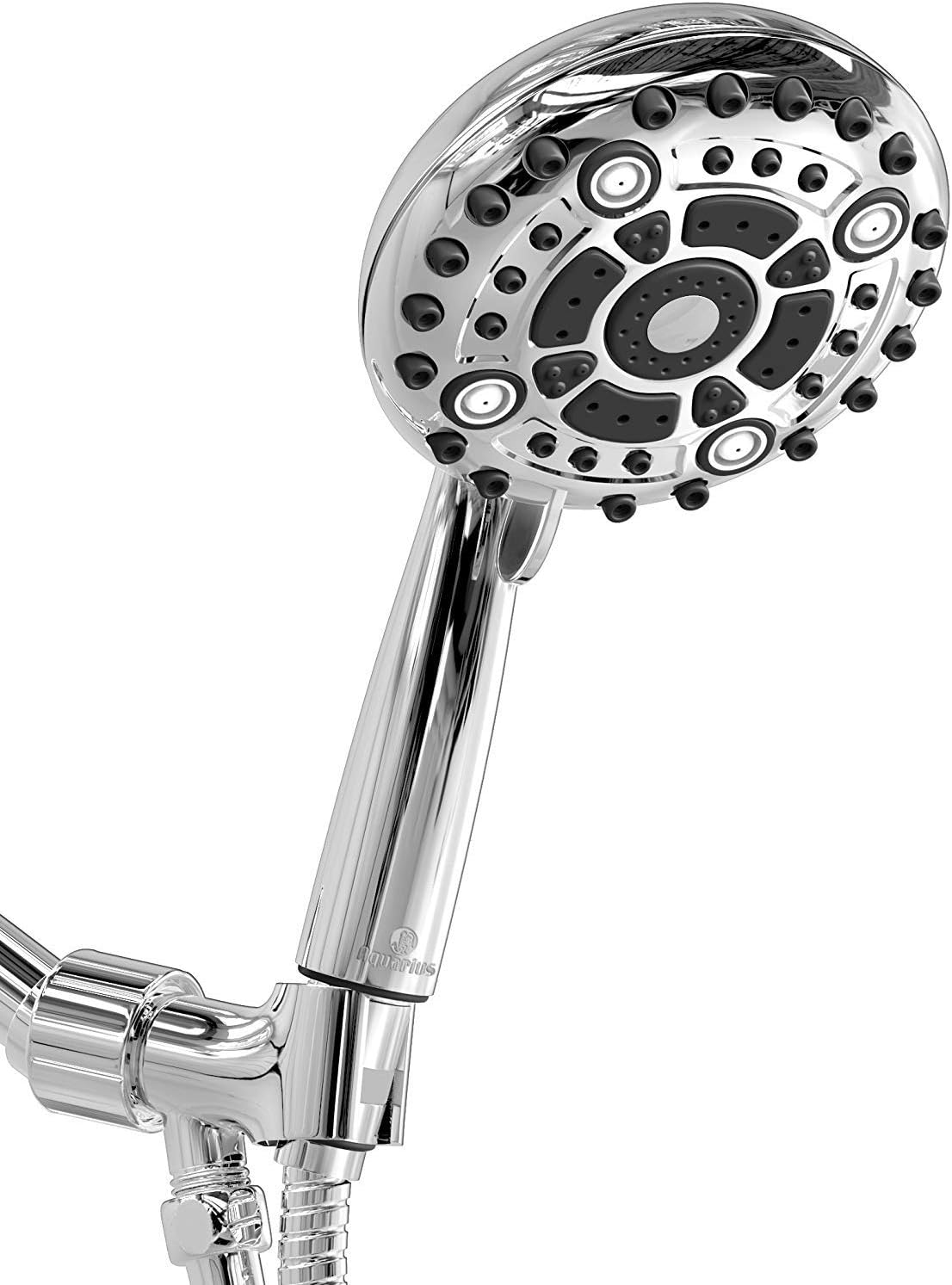 Aquarius Mist Handheld Shower Head With Hose (Extra Long) Spa Grade High Pressure Hand Held Showerhead wand With 6 Spray Settings – Adjustable Mount Holder & Teflon Tape (Oil Rubbed Bronze) Pack of 2