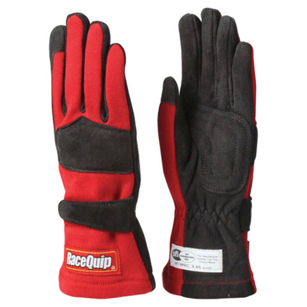 Racequip 355013 Gloves Double Layer Medium Red SFI