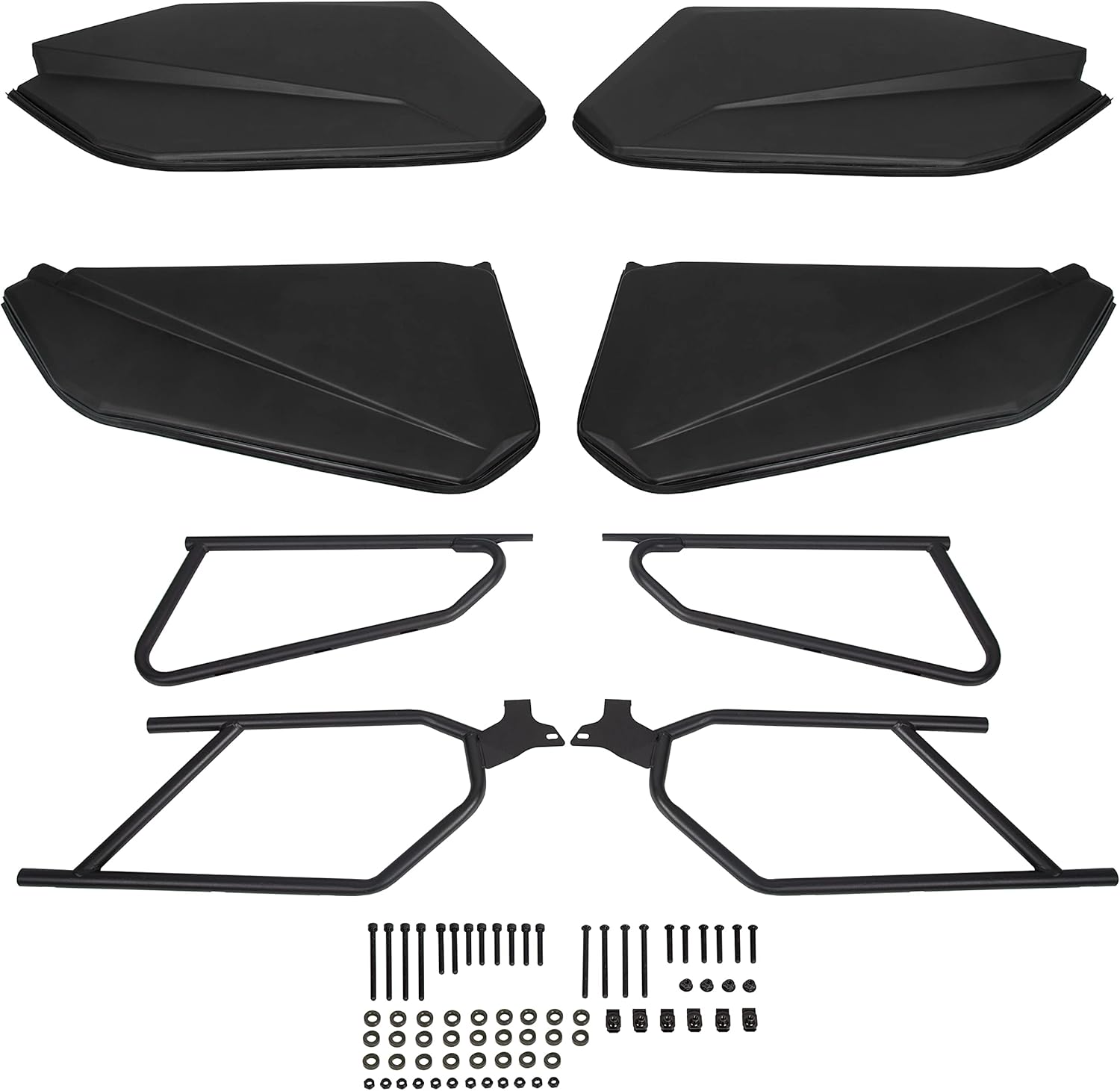 KUAFU Lower Door Panel Insert w/Metal Frame Compatible with 2017-2021 Can Am Maverick X3 Black Pair (Front & Rear Door Panels(4 door only))