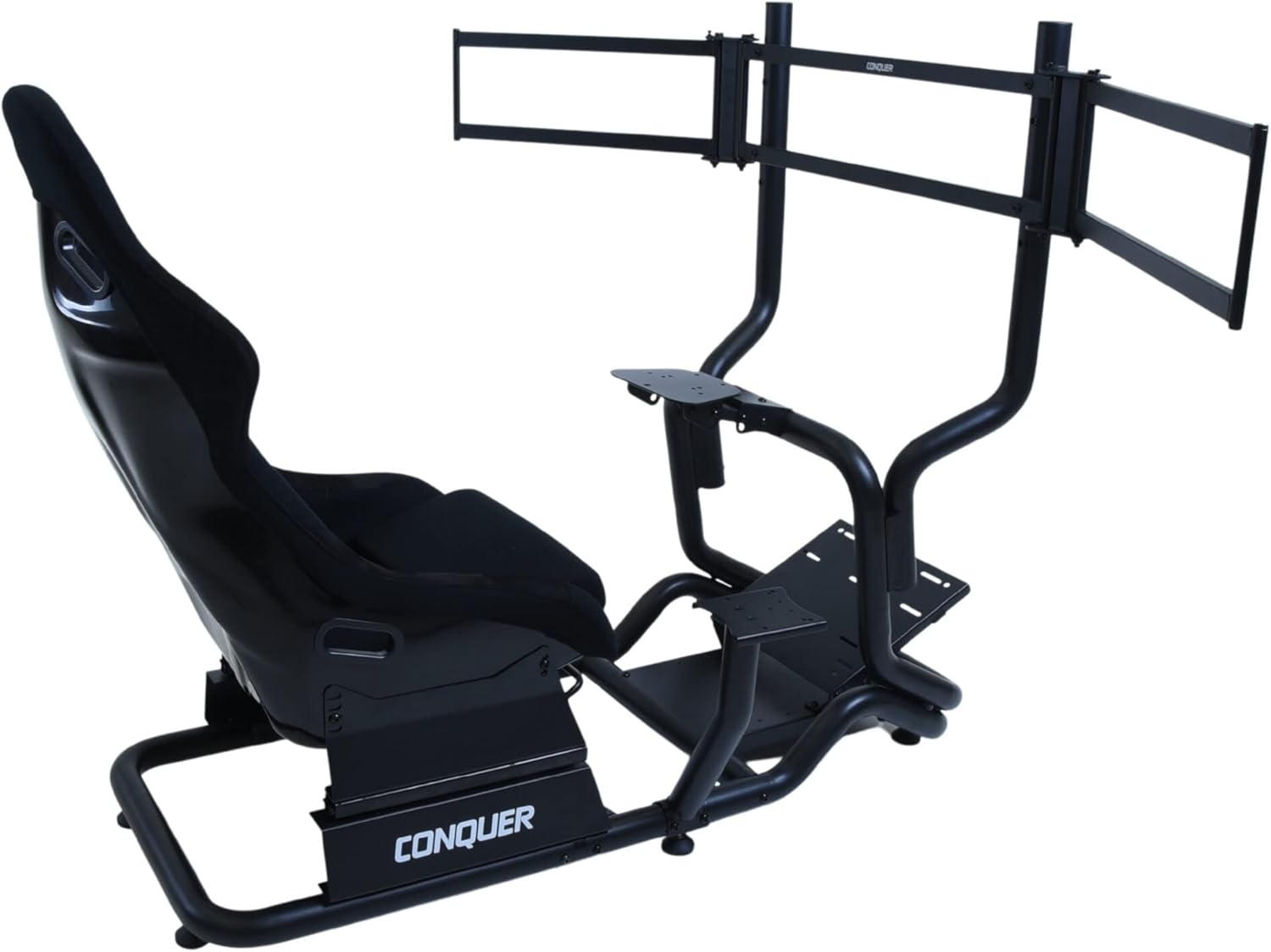 Conquer Pro Racing Simulator Seat Cockpit with Triple or Single Monitor Mount