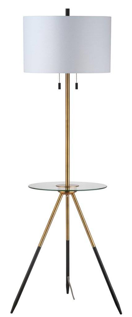 Safavieh Morrison Brass Gold/Black Floor Lamp Side Table