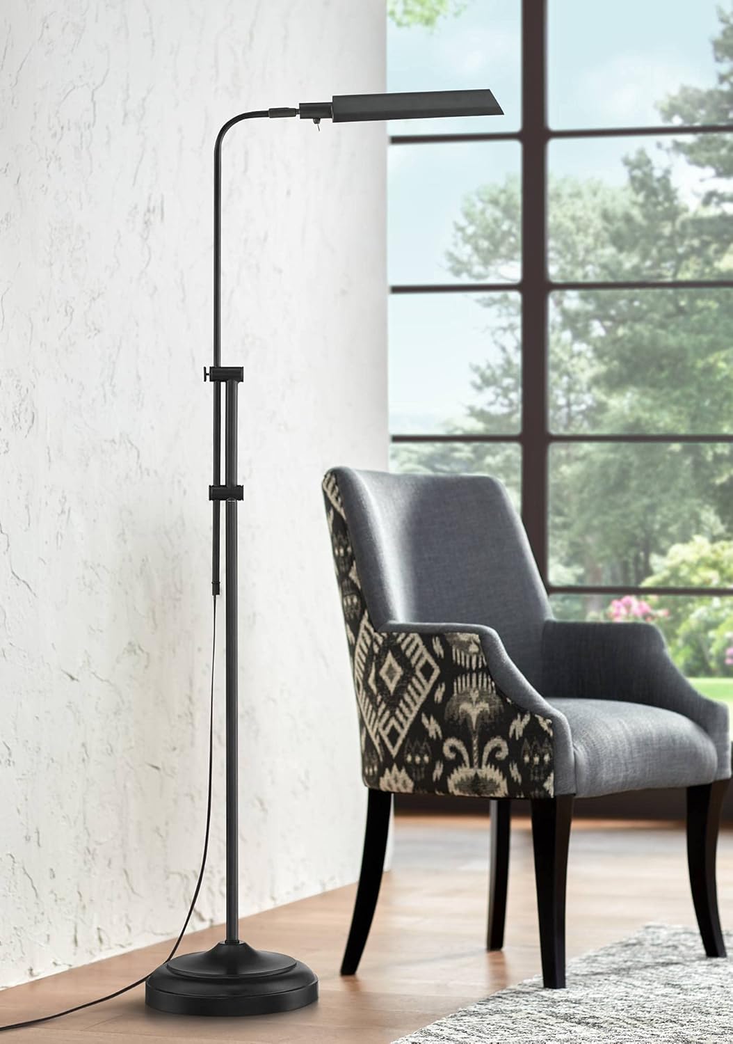 Culver Modern Contemporary Pharmacy Lamp Floor Standing LED Adjustable Height Plated Aged Brass Metal Shade Pole Light for Living Room Reading House Bedroom Home Decor Office - 360 Lighting